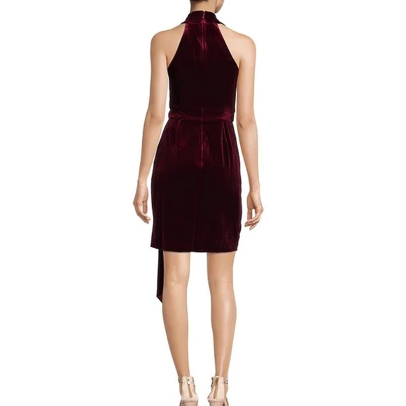 Belle Badgley MischkaJade Velvet Halter Neck Dress - Picture 2 of 8
